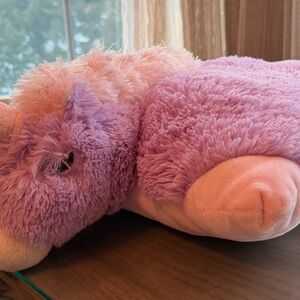 Fluffy Pink and Purple Unicorn Pillow
